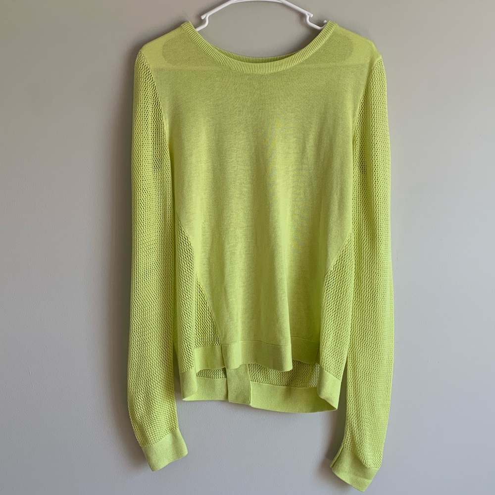 Mesh Green Crewneck Sweater Pullover by CAbi
